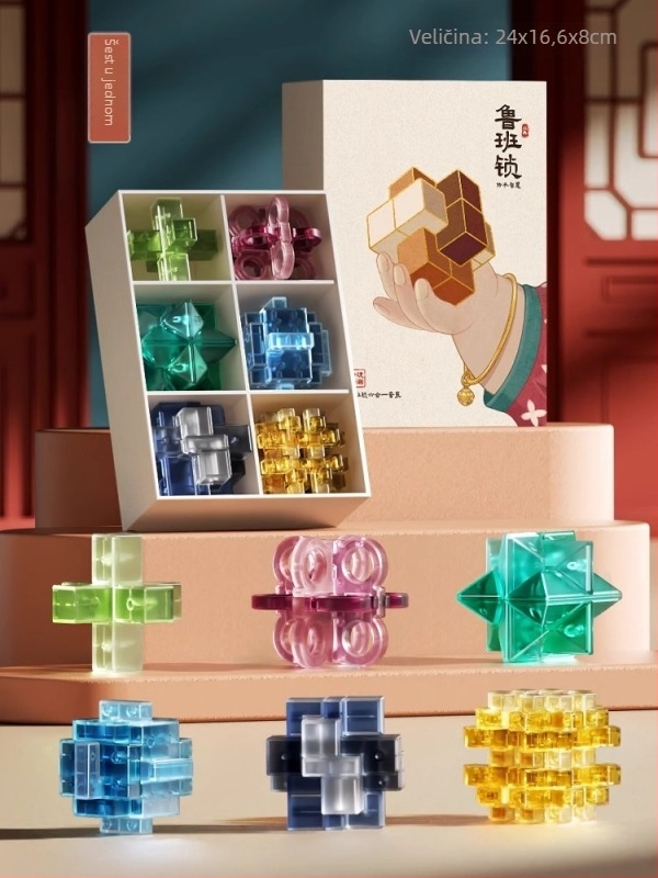 Luban Lock puzzle igračka, plastika, za uzrast 7–14 godina