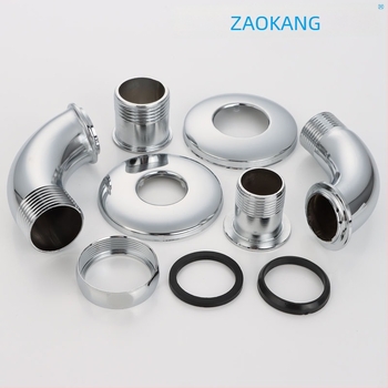 Peda potpuno upravljana slavina za ispiranje s 1-inčnim koljenastim priključkom za urin, dekorativni kromirani poklopac — čelik, navoj, moderan minimalistički dizajn