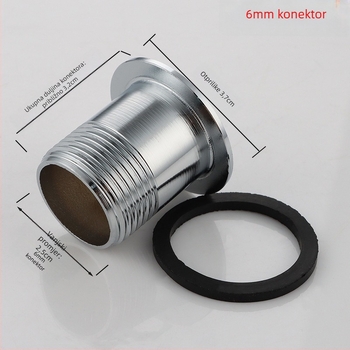 Peda potpuno upravljana slavina za ispiranje s 1-inčnim koljenastim priključkom za urin, dekorativni kromirani poklopac — čelik, navoj, moderan minimalistički dizajn