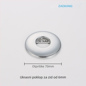 Peda potpuno upravljana slavina za ispiranje s 1-inčnim koljenastim priključkom za urin, dekorativni kromirani poklopac — čelik, navoj, moderan minimalistički dizajn