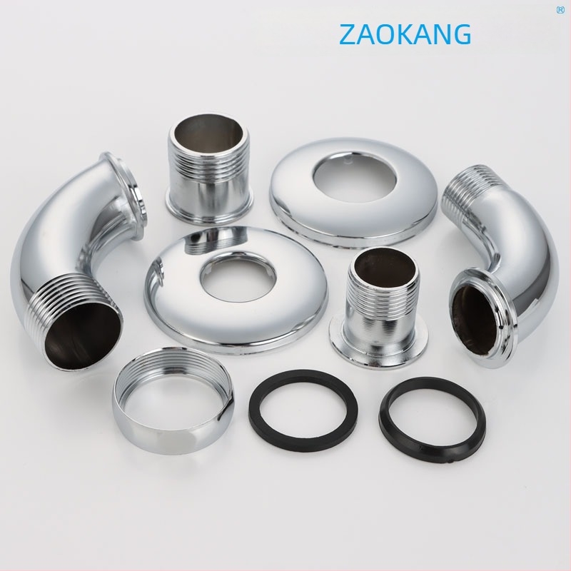 Peda potpuno upravljana slavina za ispiranje s 1-inčnim koljenastim priključkom za urin, dekorativni kromirani poklopac — čelik, navoj, moderan minimalistički dizajn