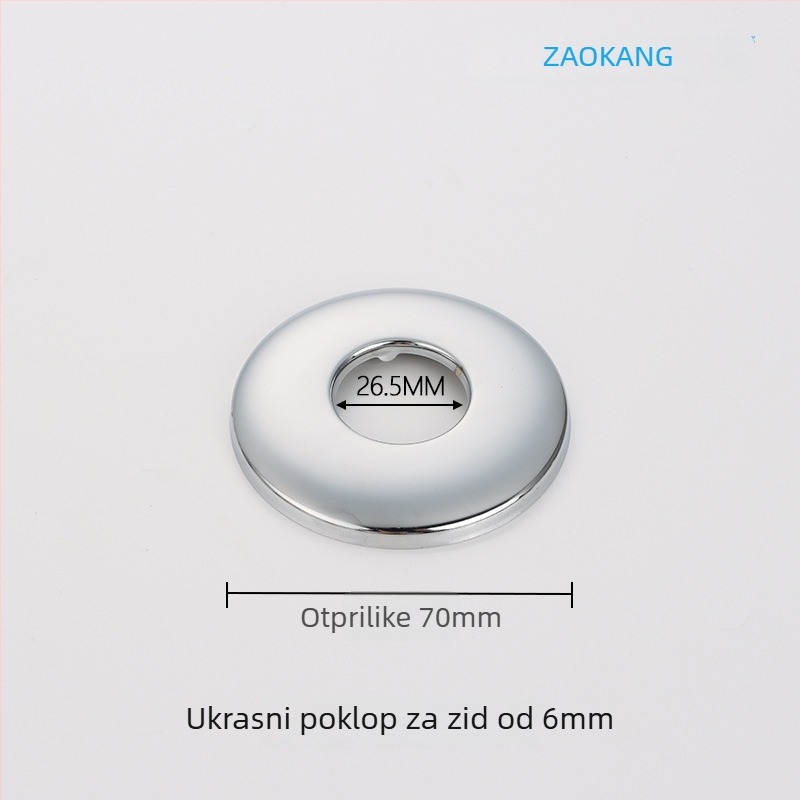 Peda potpuno upravljana slavina za ispiranje s 1-inčnim koljenastim priključkom za urin, dekorativni kromirani poklopac — čelik, navoj, moderan minimalistički dizajn