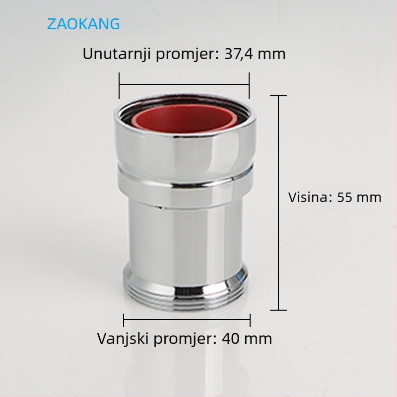 Peda potpuno upravljana slavina za ispiranje s 1-inčnim koljenastim priključkom za urin, dekorativni kromirani poklopac — čelik, navoj, moderan minimalistički dizajn