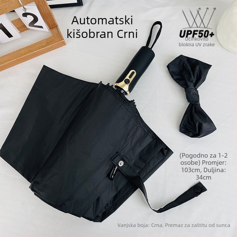 Ženski kišobran s 60 rebara, potpuno automatski kišobran za sunce i kišu, UV zaštita, reklamni kišobran