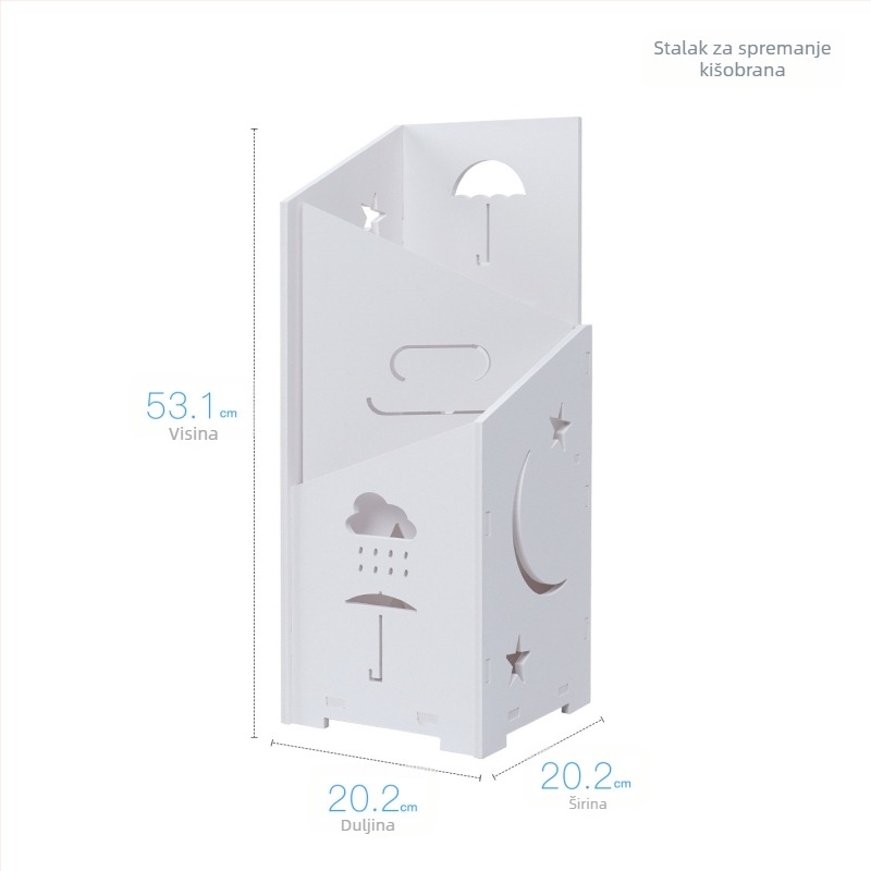 Stalak za kišobrane – Podni stojni višefunkcionalni skladišni stalak s aluminijskim rebrima i šipkama, jednostavan moderan dizajn