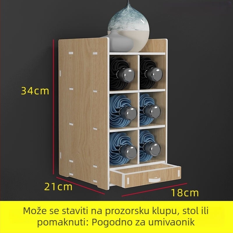 Stalak za kišobrane – Podni stojni višefunkcionalni skladišni stalak s aluminijskim rebrima i šipkama, jednostavan moderan dizajn