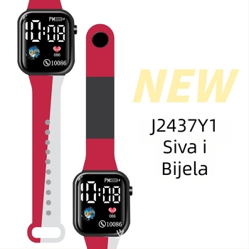 LED digitalni sat za vanjske sportove i studente, četvrtasti plastični kućište, digitalni zaslon, elektronički mehanizam, plastična narukvica