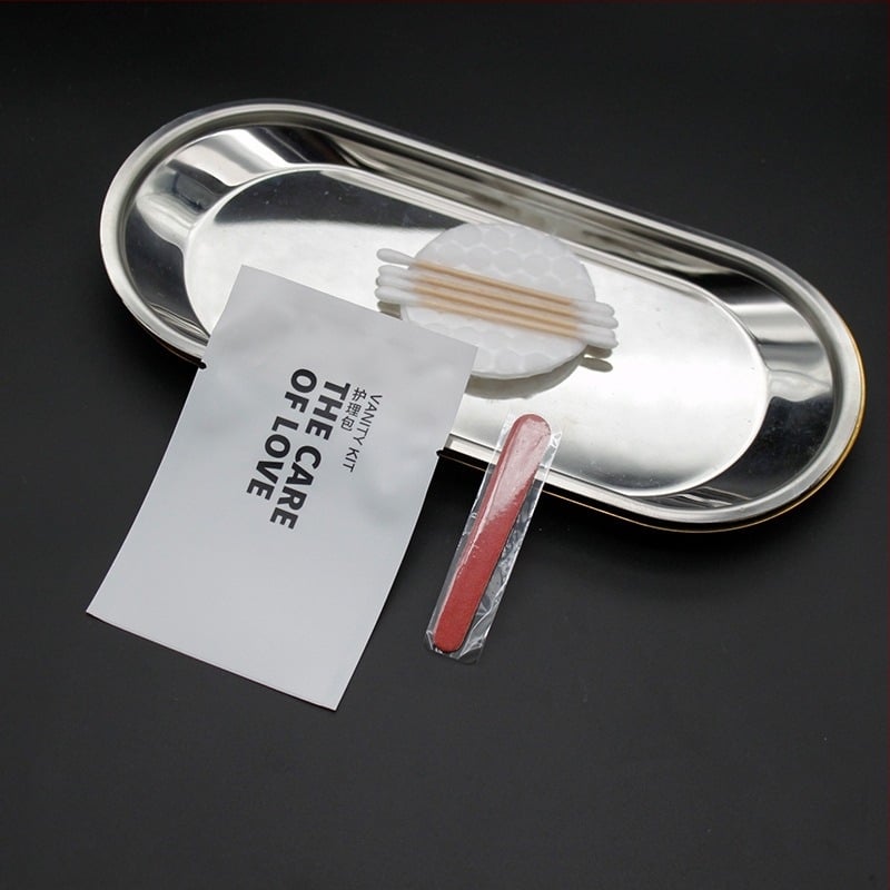 Jednokratni set higijenskih potrepština za hotelske sobe, PS plastika, razgradiv, tisak logotipa, mogućnost prilagodbe