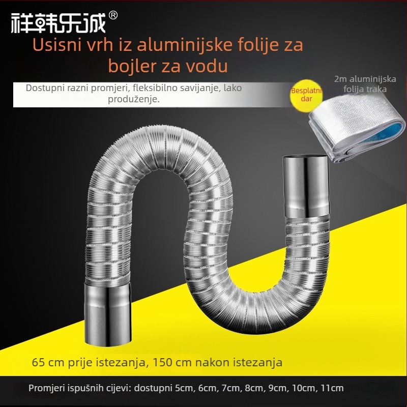 Set odvoda plinskog bojlera s teleskopskom aluminijskom folijom