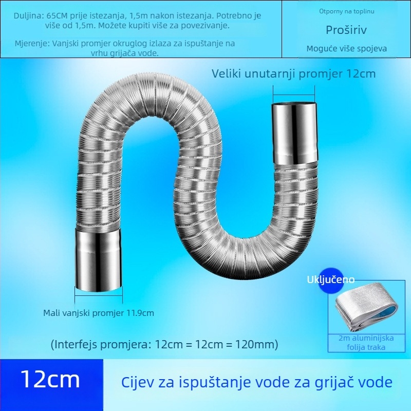 Set odvoda plinskog bojlera s teleskopskom aluminijskom folijom