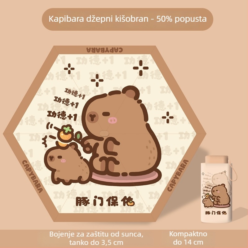 Sklopivi dječji kišobran s dizajnom Panda, ručno otvaranje zatvaranje, okvir s 12 šipki, aluminijska drška