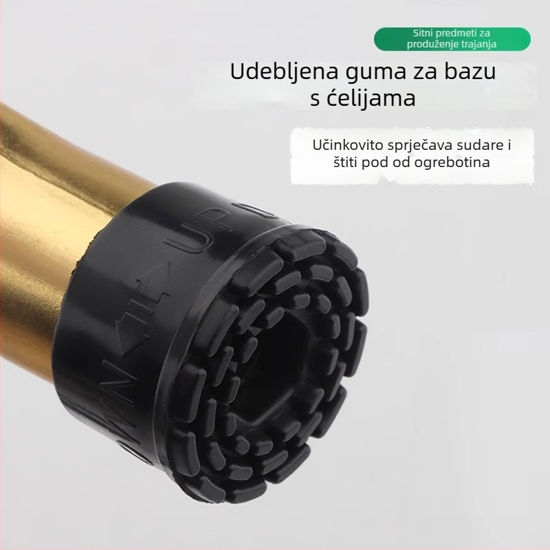 Držač vrata od zinkove legure s ručnim pedalom i oprugom, gumeni gornji limiter, montiran na vratima, poliran završni premaz i elektroplatiranje