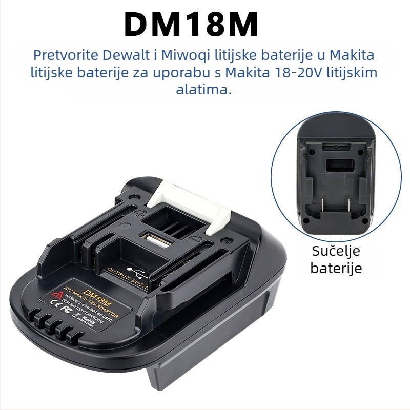 DM18M adapter za Dewei 18-20V bateriju za Makita alat, pretvarač 5V 2.1A