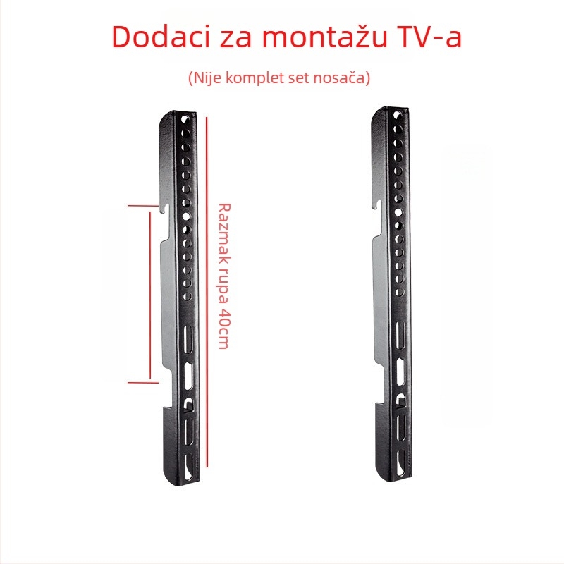 Dodatak za zidni TV nosač — pločica s kukom, nosivost 11–15 kg, metalni nosač, zidni montažni, mehaničko upravljanje