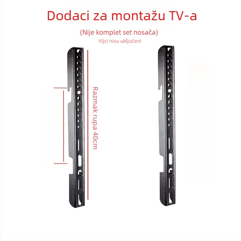 Dodatak za zidni TV nosač — pločica s kukom, nosivost 11–15 kg, metalni nosač, zidni montažni, mehaničko upravljanje