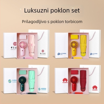 Reklamni kišobran s pet segmenata, prilagodljiv logotip, ručno otvaranje, 6 čeličnih rebara, UPF preko 40
