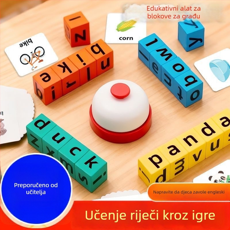 Edukativna stolna igra: spajanje slova engleske abecede za djecu od 3 do 6 godina, interaktivno učenje roditelj-dijete