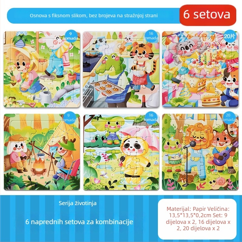 Papirnati puzzle s avionom za djecu 4–6 godina, edukativni puzzle, mogućnost prilagođavanja uzorka