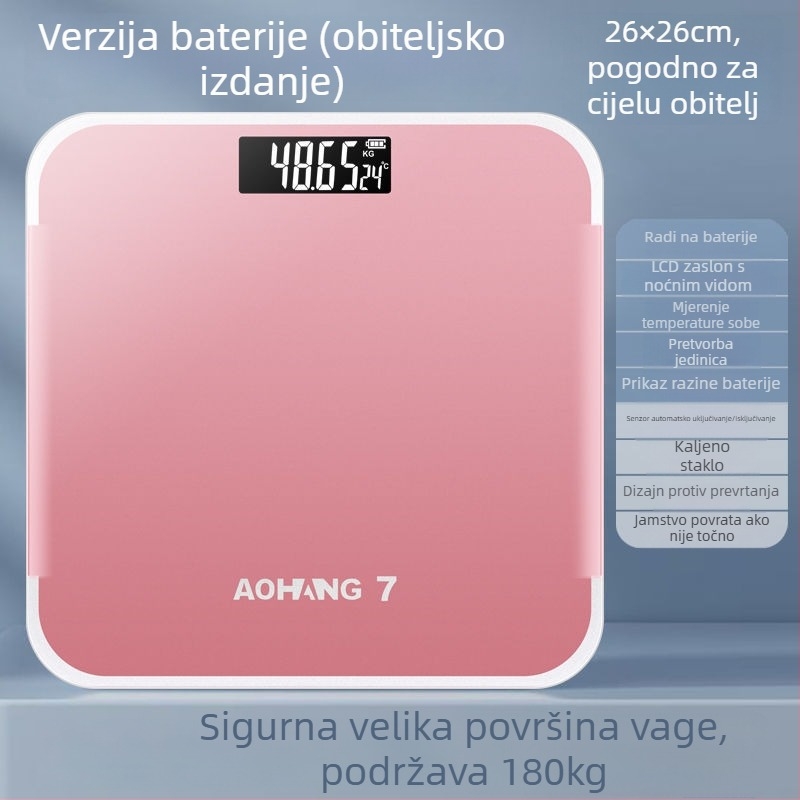 Elektronska vaga za mjerenje tjelesne težine i tjelesne masti za odrasle; opća namjena; maksimalna nosivost: 1; napajanje: detalji