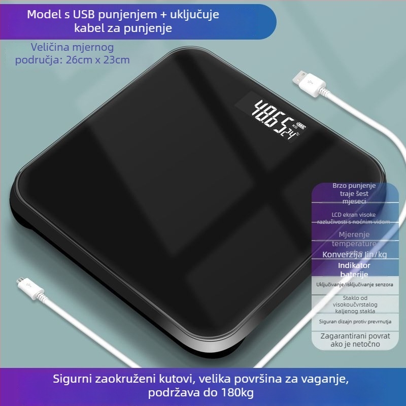 Elektronska vaga za mjerenje tjelesne težine i tjelesne masti za odrasle; opća namjena; maksimalna nosivost: 1; napajanje: detalji