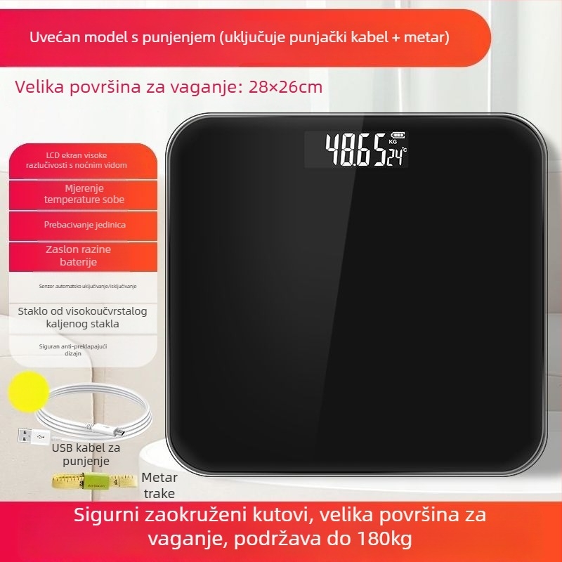 Elektronska vaga za mjerenje tjelesne težine i tjelesne masti za odrasle; opća namjena; maksimalna nosivost: 1; napajanje: detalji