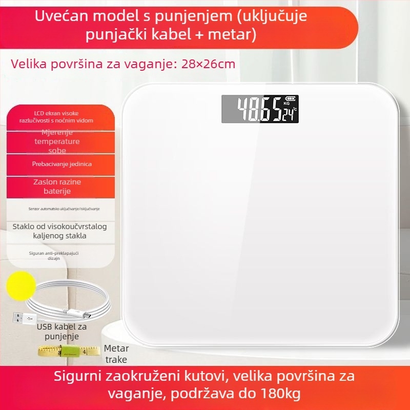 Elektronska vaga za mjerenje tjelesne težine i tjelesne masti za odrasle; opća namjena; maksimalna nosivost: 1; napajanje: detalji