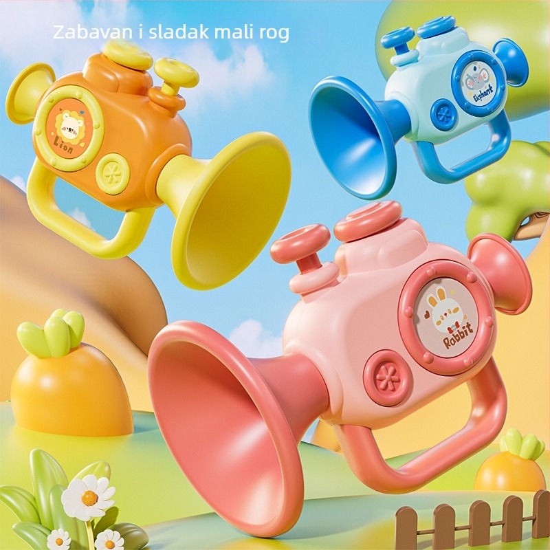 Dječji obrazovni glazbeni set igračaka — Rattle, Hand Drum, Harmonica, Horn; Plastika; Djeca 0–3 godine; 3C certificiranje 2023152202045944