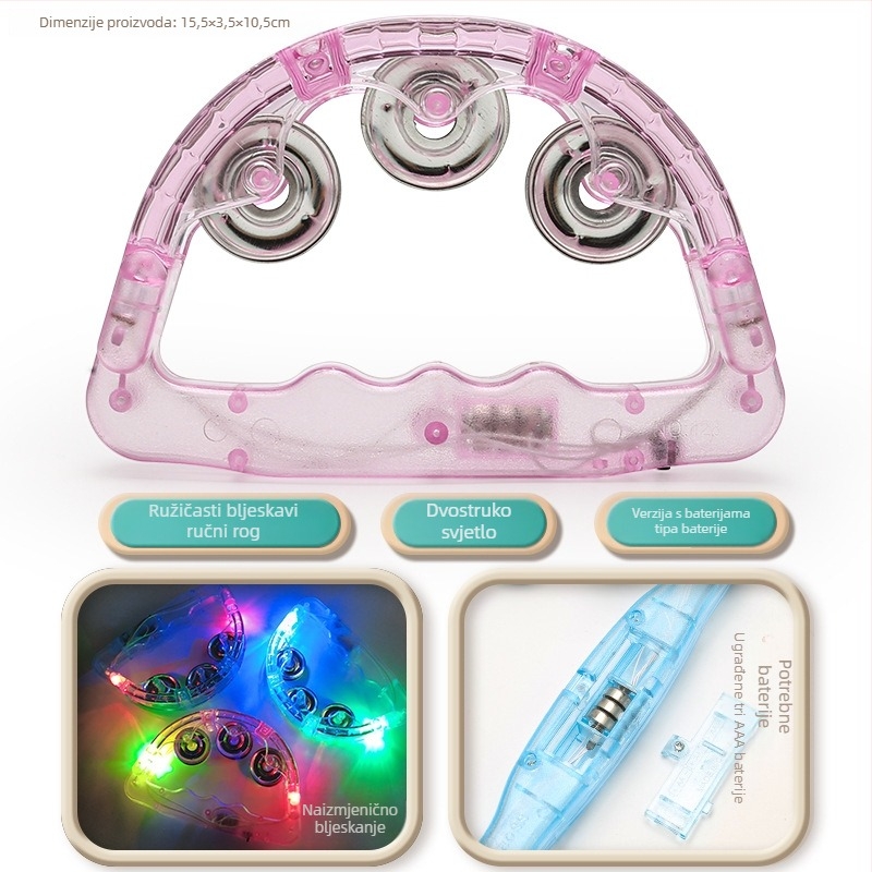 Dječji obrazovni glazbeni set igračaka — Rattle, Hand Drum, Harmonica, Horn; Plastika; Djeca 0–3 godine; 3C certificiranje 2023152202045944