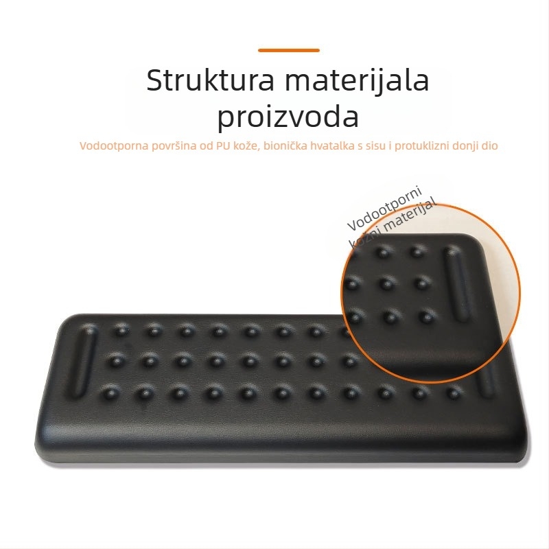 Kožna L-oblika podloga za rub stola s podrškom za zglob i lakat, podloga za miš, jednoslojni dizajn, protuklizno