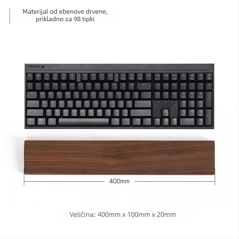 Masivna drvena podrška za zglob tipkovnice, model drveni pladanj, materijal: ebony, vodootporna, protuklizna, otporna na habanje.