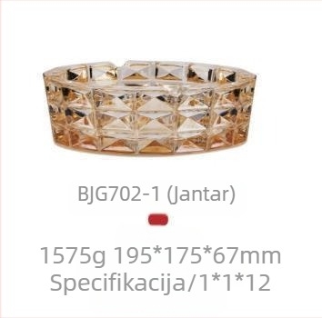 Pepeljar europskog stila od kristalnog stakla, Lizun marka, s otisnutim logom, jednostavan dizajn, pogodan za dar