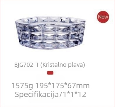 Pepeljar europskog stila od kristalnog stakla, Lizun marka, s otisnutim logom, jednostavan dizajn, pogodan za dar