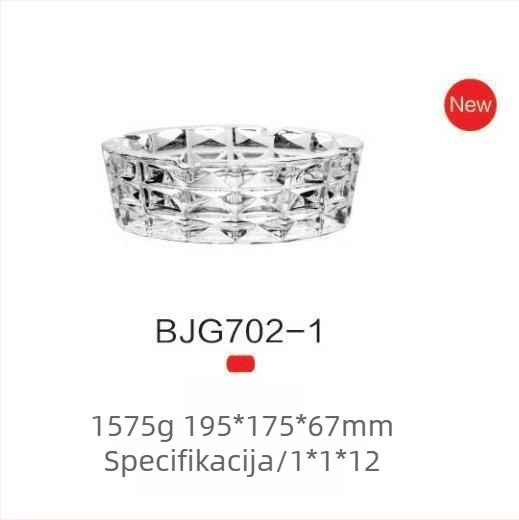Pepeljar europskog stila od kristalnog stakla, Lizun marka, s otisnutim logom, jednostavan dizajn, pogodan za dar