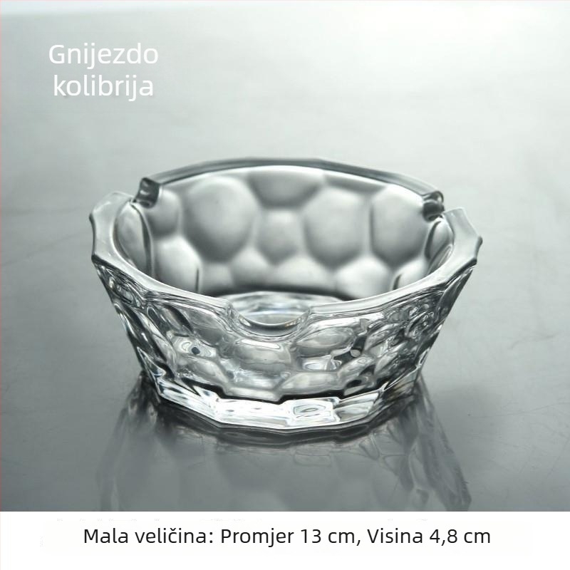 Pepeljar europskog stila od kristalnog stakla, Lizun marka, s otisnutim logom, jednostavan dizajn, pogodan za dar