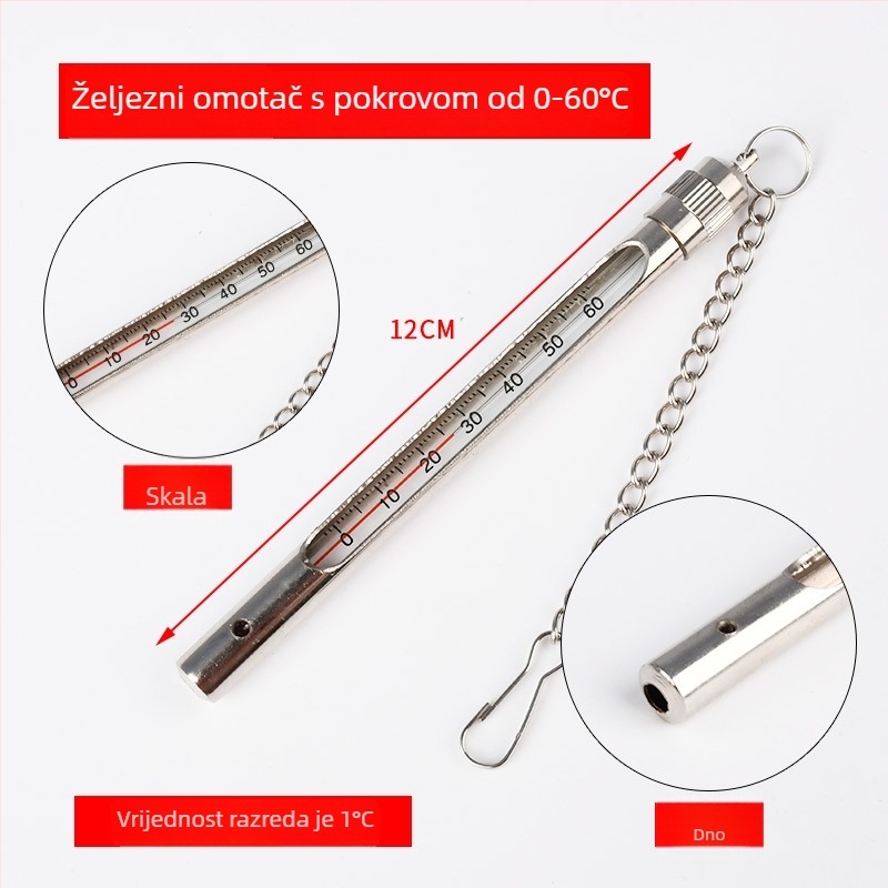 Rudarski termometar s bakrenom i nehrđajućim čeličnim kućištem za mjerenje vodene temperature (Materijal: Drugi; Porijeklo: Drugo; Nije uvoz; Kategorija: Druga; Funkcija: Druga)