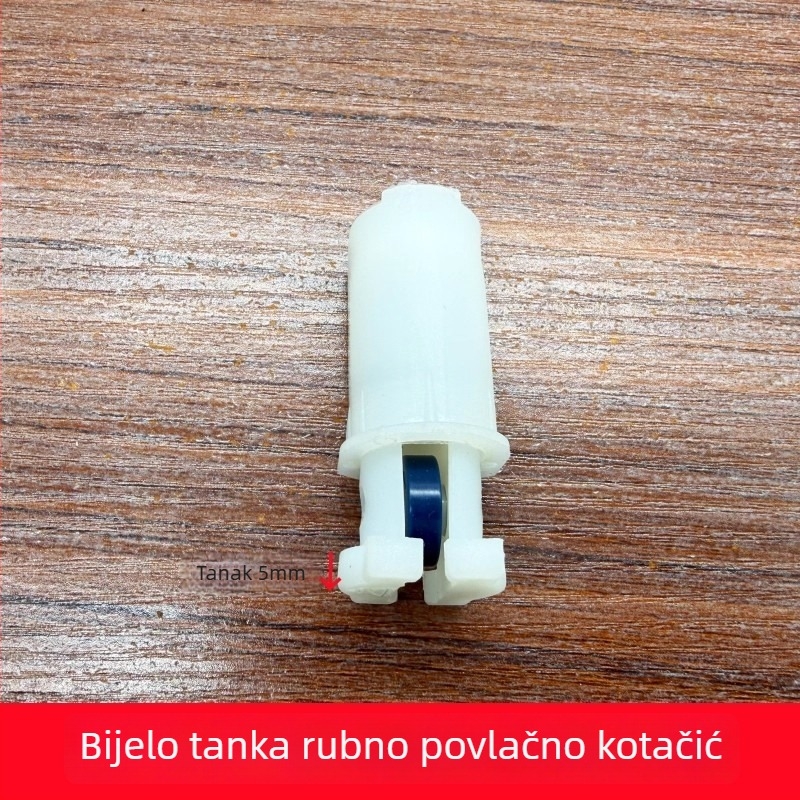 Set kotača za sklopna vrata: gornje kolo i donja klizačica za kupaonice/kuhinjske sklopne vrata, plastični dodatak za cijev, moderni minimalistički stil