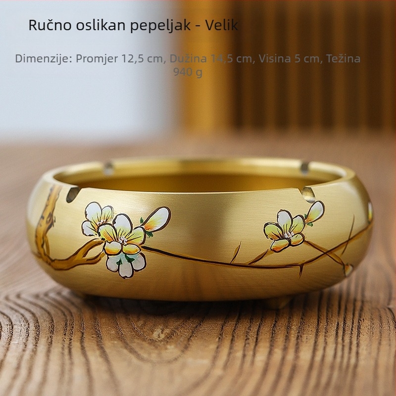 Bakreni pepelnjak, novi kineski stil, retro dizajn za dom i ured, tisak logotipa i prilagodba, porijeklo: Dehua