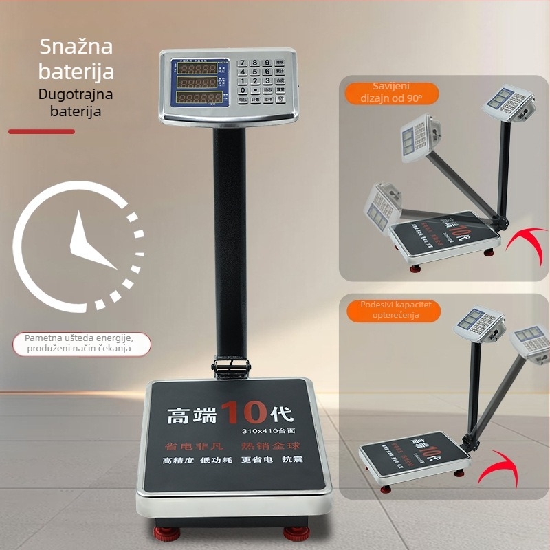 Shen xin komercijalna elektronička vaga, 150KG, visoka preciznost, elektroničko mjerenje, napajanje: olovno-kiselinska baterija i mrežno napajanje, prilagodljiva