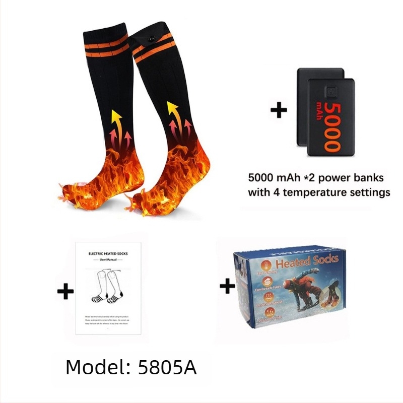 USB grijane čarape za skijanje za vanjsku upotrebu, unisex, gornji dio i đon od pamuka, OEM prilagodba