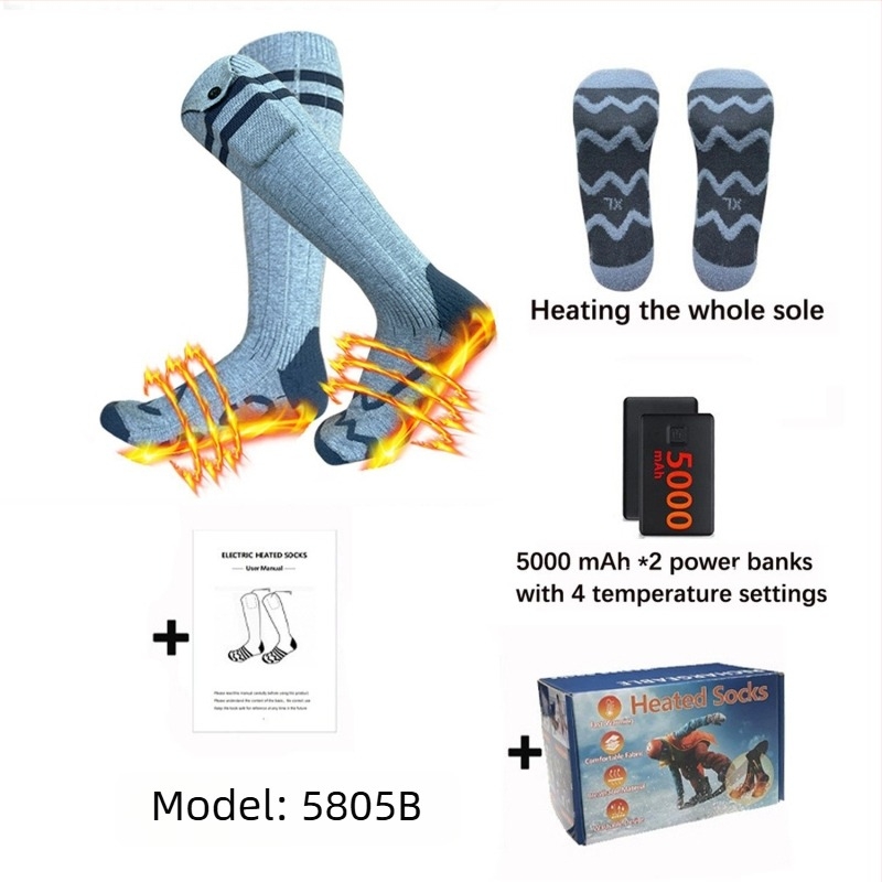 USB grijane čarape za skijanje za vanjsku upotrebu, unisex, gornji dio i đon od pamuka, OEM prilagodba