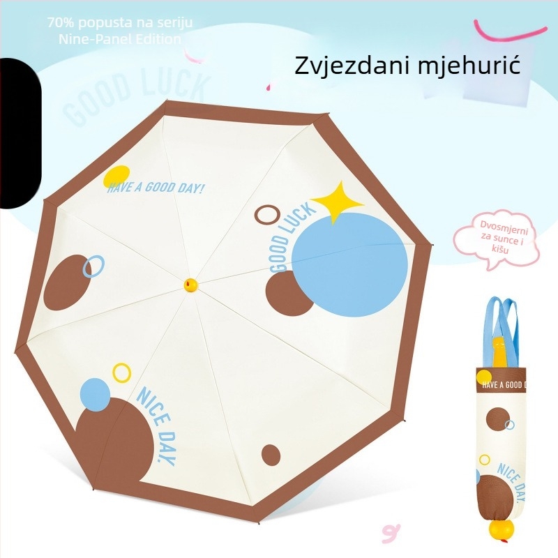 Annuo Shu suncobran, ručno otvaranje, sklopivi, 8 čeličnih rebara, UV zaštita UPF > 50, za žene