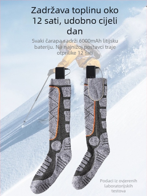 Napajane električne grijane čarape s USB-om, unisex kućne papuče/grijani ulošci za stopala