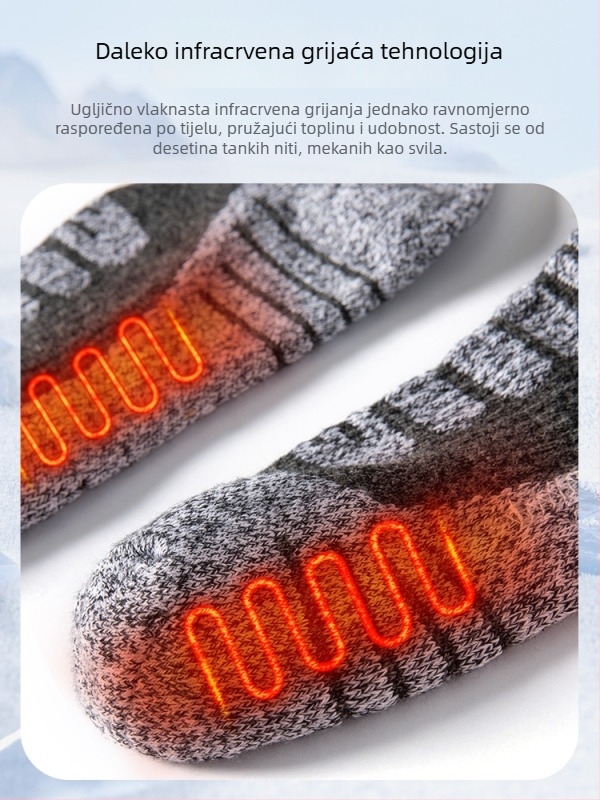 Napajane električne grijane čarape s USB-om, unisex kućne papuče/grijani ulošci za stopala
