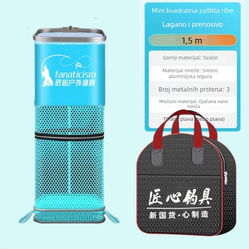 Uniqueity kvadratna zaštita ribe od mreže – sklopiva, prijenosna za ribolov