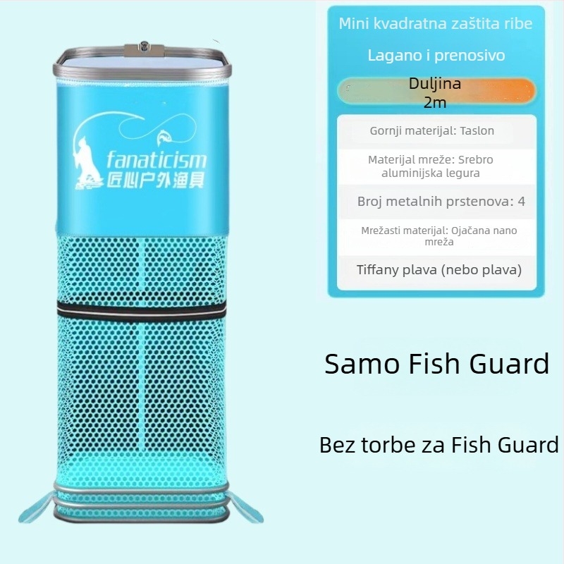 Uniqueity kvadratna zaštita ribe od mreže – sklopiva, prijenosna za ribolov