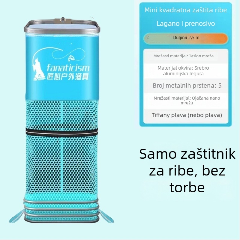 Uniqueity kvadratna zaštita ribe od mreže – sklopiva, prijenosna za ribolov