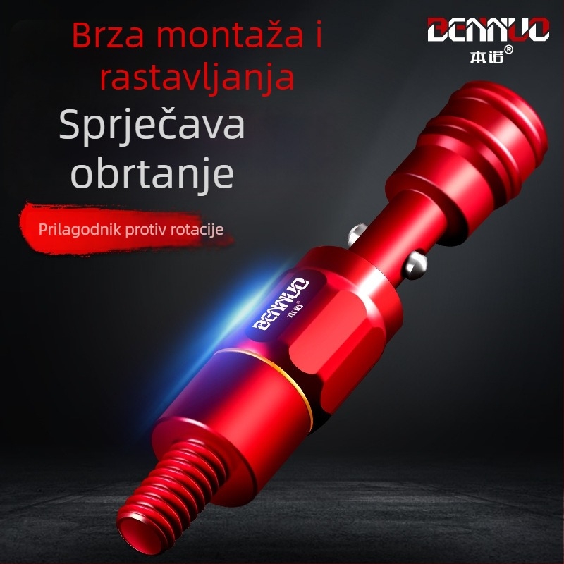 Konverzijski spoj za mrežu za ribolov s glavom protiv rotacije, 8 mm univerzalni spoj, aluminijska legura