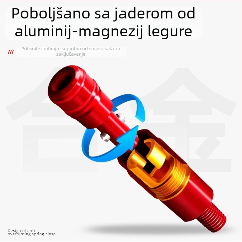 Konverzijski spoj za mrežu za ribolov s glavom protiv rotacije, 8 mm univerzalni spoj, aluminijska legura