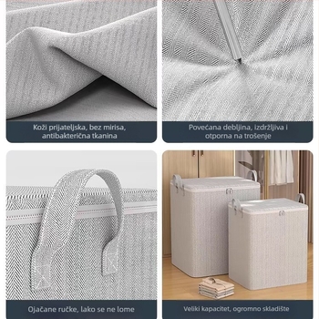 Kockasta torba za skladištenje ćebadi i odjeće, od netkanog materijala, višenamjenska, japanskog stila