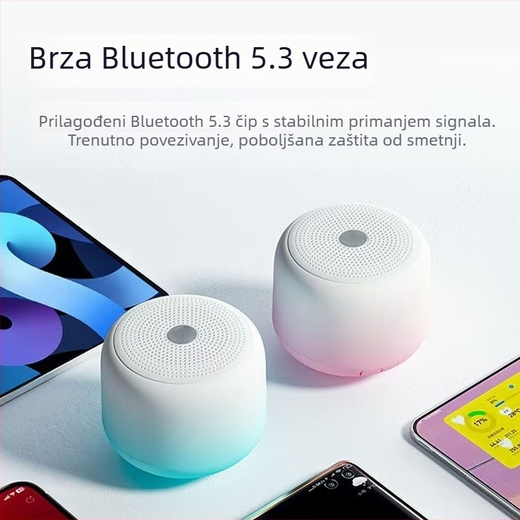 Prenosni Bluetooth zvučnik za vanjsku upotrebu IPX4 vodootporan, ugrađena baterija 1000–1200mAh, Bluetooth 5.3, 100Hz–20kHz, 3W